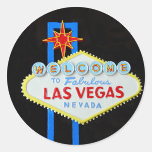 Welkom Las Vegas Ronde Sticker