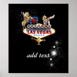Welkom Las Vegas Sign On Starry Background Poster