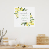 Welkom Lemon Watercolor Bruidsfeest Bord Poster (Keuken)