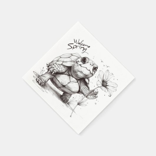 Welkom Lente" Schildpad Servetten! Servet (Hoek)