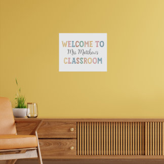 Welkom Leraar Teken Poster