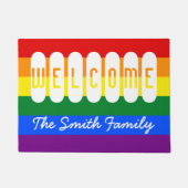 Welkom LGBT Rainbow Flag Lesbian Gay Pride Deurmat (Voorkant)