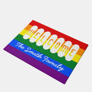 Welkom LGBT Rainbow Flag Lesbian Gay Pride Deurmat