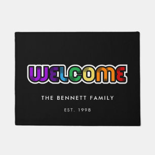 Welkom LGBT regenboog vlag Familie Deurmat