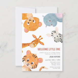 Welkom, Little One Baby Animals Baby shower Kaart