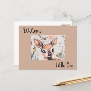 Welkom Little One, Baby Girl Kaart, Briefkaart, Fa Briefkaart