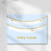 Welkom Little One Blue Baby Gefeliciteerd Kaart