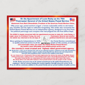Welkom Louis DeJoy bij de USPS Briefkaart