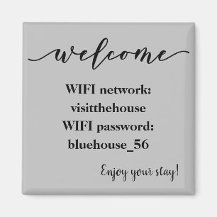 Welkom Magnet Vacation Rental Wifi Wachtwoord Magneet