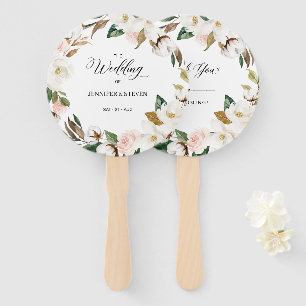 Welkom Magnolia Cotton & Floral Wedding Handwaaier