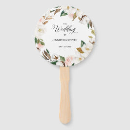Welkom Magnolia Cotton & Floral Wedding Handwaaier