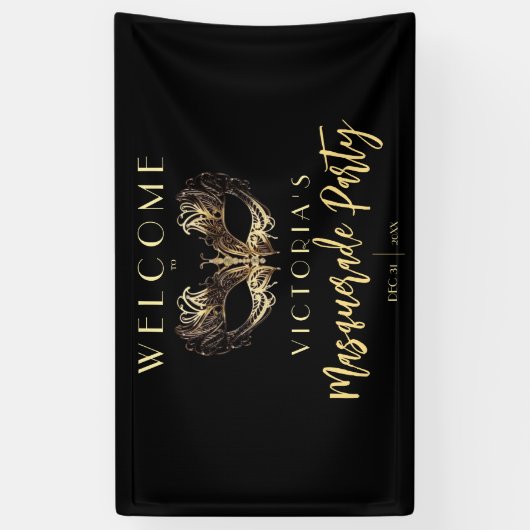 Welkom Masquerade Verjaardagsfeest Schuimplaten Spandoek (Verticaal)