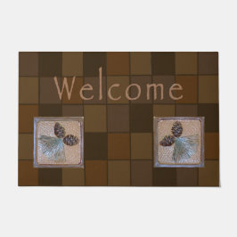 Welkom mat, tegel ocher pinecone voor Bungalows Deurmat
