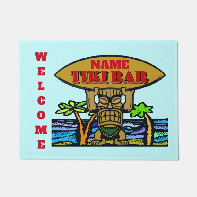 Welkom Mat, Tiki BAr Doormat Deurmat (Voorkant)