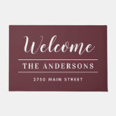 Welkom Merlot Red Persoonlijke familienaam Deurmat (Voorkant)