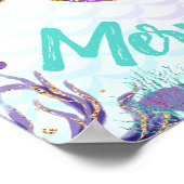 Welkom Mermaids, Mermaid Birthday Sign, Wall art Poster (Hoek)