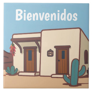 Welkom Mexicaans Woestijn Adobe Huis Welkom Tegeltje