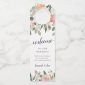 Welkom Midzomer Floral Weddenschap Flessenhanger (Voorkant)