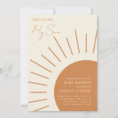 Welkom Mijn Zon Modern Boho_2 Baby shower Kaart (Voorkant)