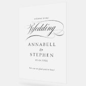 Welkom! Modern, kalligrafie, bruiloft Acryl Bord (Hoek)