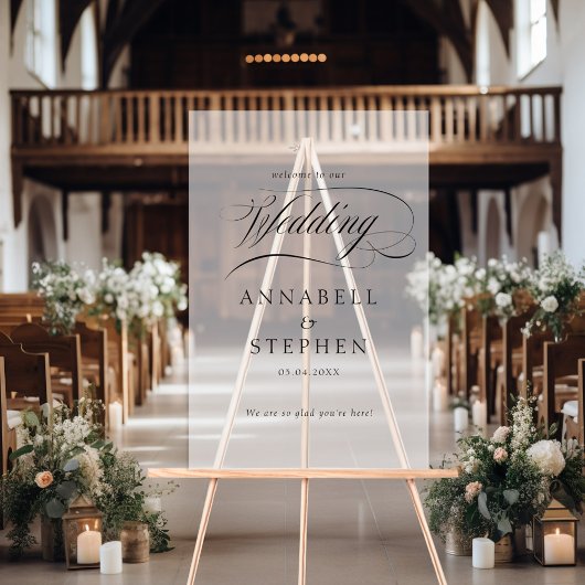 Welkom! Modern, kalligrafie, bruiloft Acryl Bord