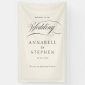 Welkom! Modern, kalligrafie, bruiloft Spandoek (Verticaal)