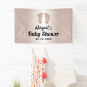 Welkom modern Roos Gold Baby shower Spandoek (Insitu)