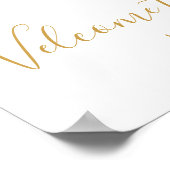 Welkom modern Rustic Gold Wreath Weddenschap Monog Poster (Hoek)