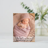 Welkom Moderne Baby Geboorte Aankondiging Briefkaa (Staand voorkant)