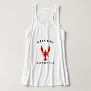 Welkom Moderne zeevruchten Kreeft limoen logo naam Tanktop