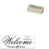 Welkom Monogram Minimalistische Elegante Bruiloft Rubberstempel (Gestempeld)