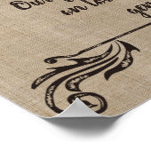 Welkom Monogram Rustic Logo Typografie Burlap Poster (Hoek)