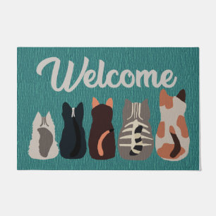Welkom Mooie Cat Team deurmat, Schattig Dier Deurmat