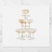 Welkom Mousserende Wijntoren Aangepaste Namen Brui Sparkling Wijnetiket (Enkel label)