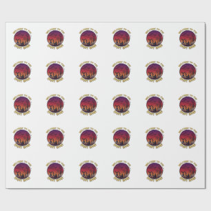 Welkom Nacht Merrie Halloween Rode Maan Kerkhof_1 Cadeaupapier