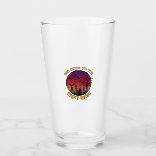 Welkom Nacht Merrie Halloween Rode Maan Kerkhof_1 Glas