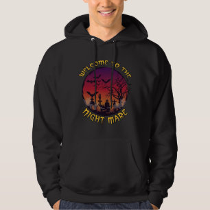 Welkom Nacht Merrie Halloween Rode Maan Kerkhof_1 Hoodie