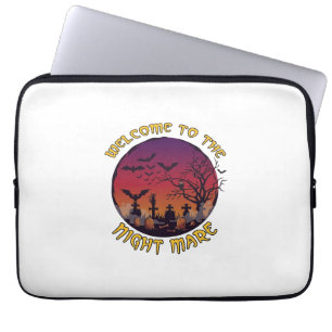 Welkom Nacht Merrie Halloween Rode Maan Kerkhof_1 Laptop Sleeve