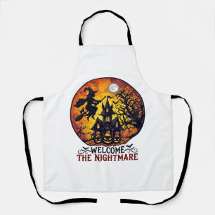 Welkom Nachtmerrie Halloween Spokenhuis Vliegende Schort