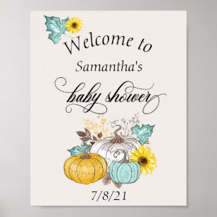 Welkom najaar Thanksgiving Baby shower Poster