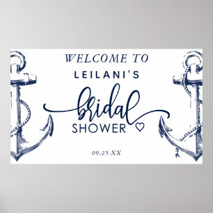 Welkom Nautilus Bruiloftsshower Anker Wit Poster