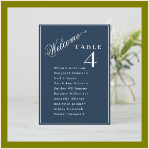 Welkom Navy Blue Wedding Zitplaatsen Plan Kaarten