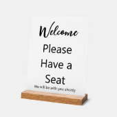 Welkom, neem plaats waar we met wit zullen zijn acryl bord (Hoek)