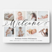 Welkom Newborn Baby Birth Stats & Photo Collage Fotoplaat (voorkant)