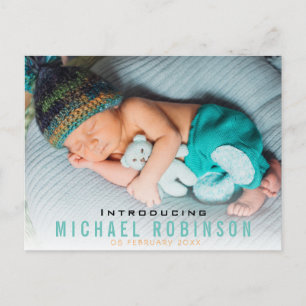 WELKOM Nieuwe baby aankondiging fotokaart Briefkaart
