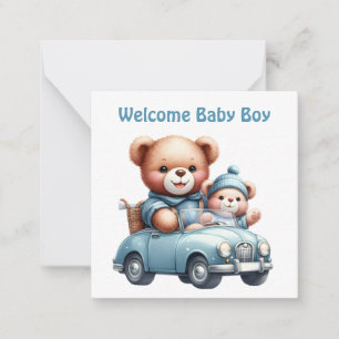 Welkom Nieuwe Baby Boy Kaart Notitiekaartje