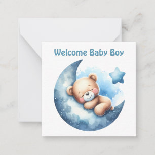 Welkom Nieuwe Baby Boy Kaart Notitiekaartje