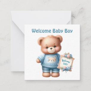 Welkom Nieuwe Baby Boy Kaart Notitiekaartje