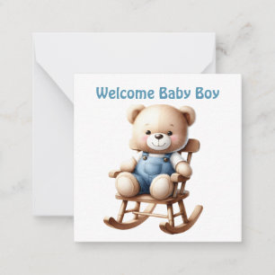 Welkom Nieuwe Baby Boy Kaart Notitiekaartje