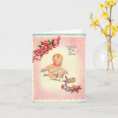  Welkom Nieuwe Baby Kaart (Gele Bloem)